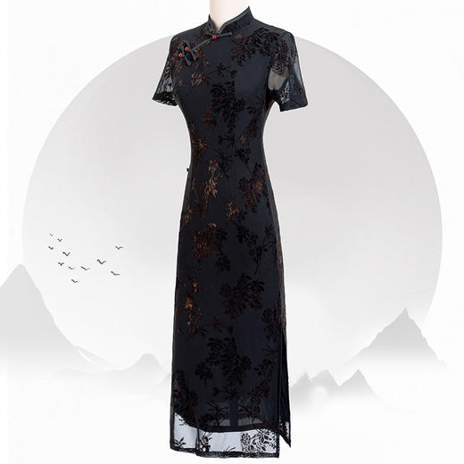 夏黑色旗袍新款年轻款，高端气质少女修身改良小个子KK2821 商品图3