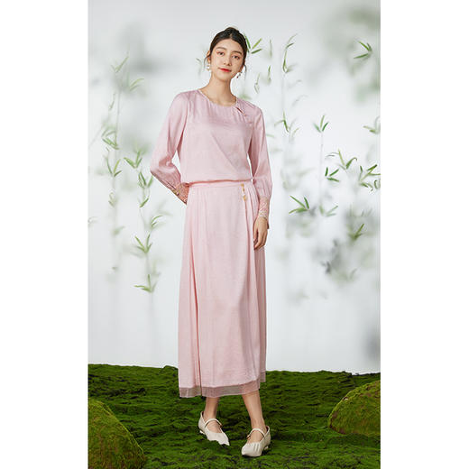 乔万尼真丝半身裙19mm重磅桑蚕丝新中式马面裙EM2D720 商品图1