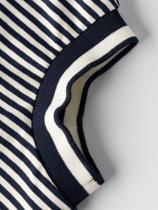 COCO ZONE 100棉条纹polo领宽版短袖T恤CC2C1258 商品图7