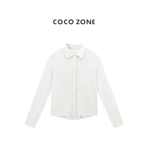 COCO ZONE 夏季简约翻领针织开衫气质单排扣上衣CC1B1501 商品图0