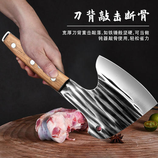 【斩骨利器！加厚砍骨斧】传统工艺制作，专业斧型刀身，定位斩骨稳，剁骨砍骨专用斧头屠夫斩骨斧刀L 商品图2