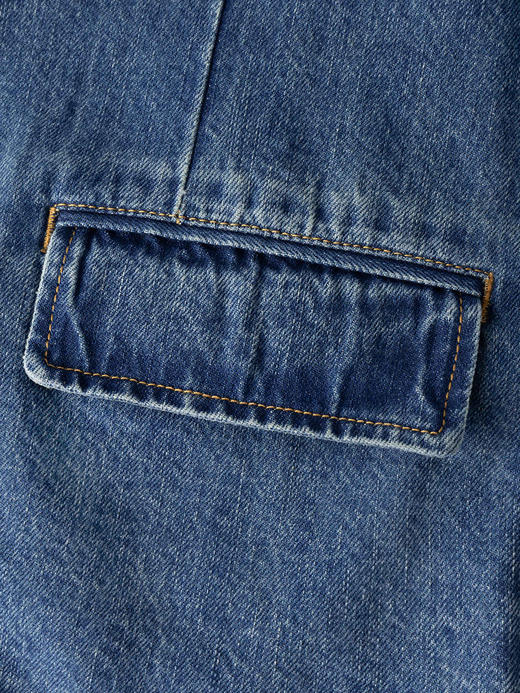 COCO ZONE 复古休闲牛仔西装外套两粒扣设计上衣CC1C1709 商品图6