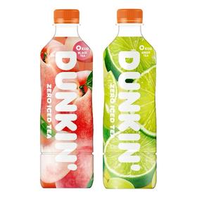 DUNKIN白桃味/青柠味茶饮料500ml 水果风味轻口感 024779/024780