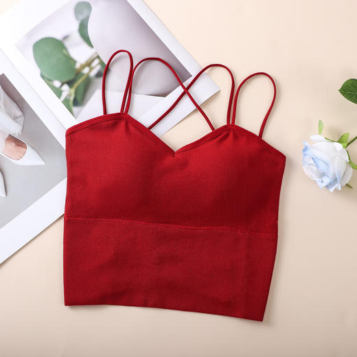 新款韩版无钢圈美背内衣女，内外兼修，交叉吊带背心防滑不勒身！性感镂空，抹胸聚拢防走光，无钢圈设计加持，舒适贴身，让你自信满满！ 商品图7