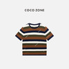 COCO ZONE 条纹撞色短袖针织衫百搭显瘦圆领上衣CC1C1633 商品缩略图0