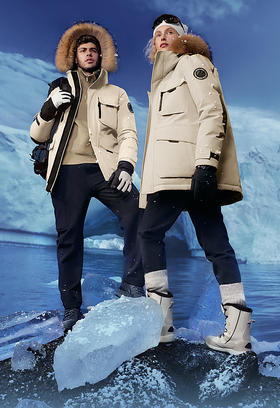 B30142317波司登2023冬季新款极寒貉子毛连帽情侣鹅绒外套羽绒服