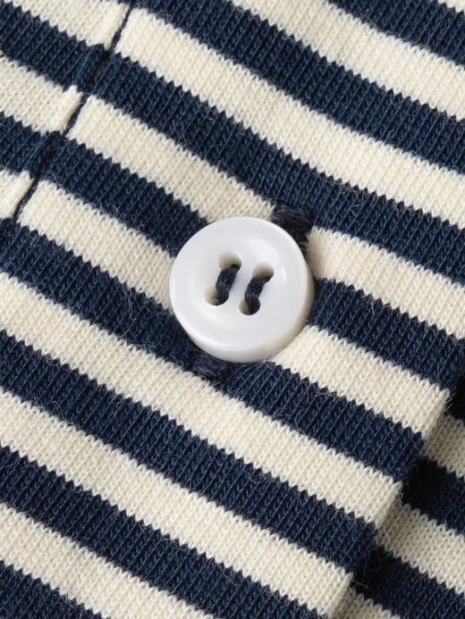 COCO ZONE 100棉条纹polo领宽版短袖T恤CC2C1258 商品图6