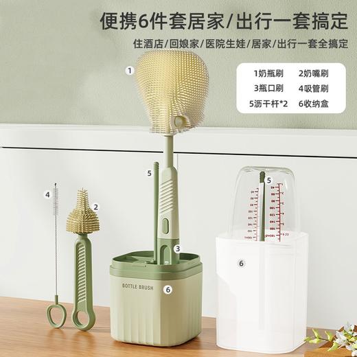 多功能直柄硅胶奶瓶刷便携奶嘴刷婴儿洗奶瓶水杯容器清洁杯刷套装 商品图1