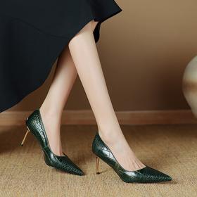 【预售5天】气质名媛风细跟单鞋，性感尖头浅口高跟鞋细跟女鞋ZF&24-160