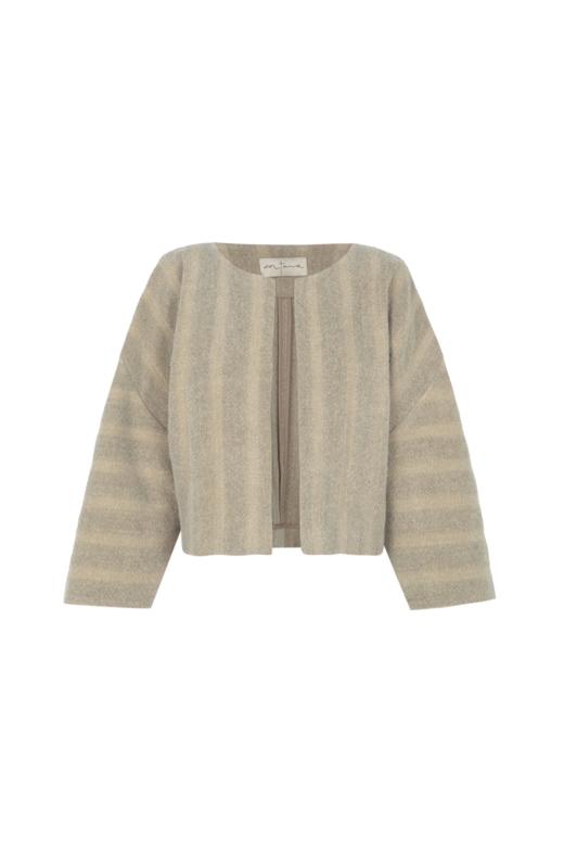 Cortana 混色条纹POSTAL初剪羊毛短夹克 商品图9