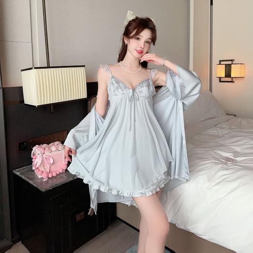 【仙气十足❗️超美蕾丝吊带连衣裙】舒适到像裸穿，穿上不想脱下来❗️性感镂空睡衣睡裙女夏季冰丝新款美背带胸垫家居服 商品图8