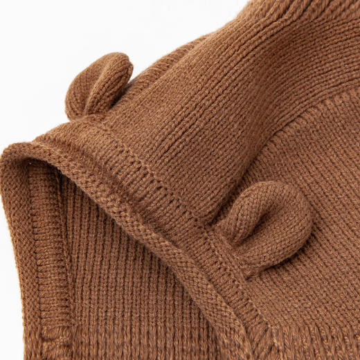 迷你巴拉秋季新款男女童可爱护耳帽宝宝保暖时髦复古针织帽子 商品图2