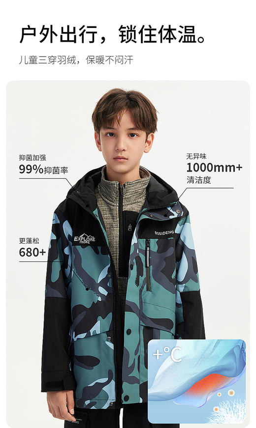 T30132340波司登三合一儿童羽绒服 商品图1