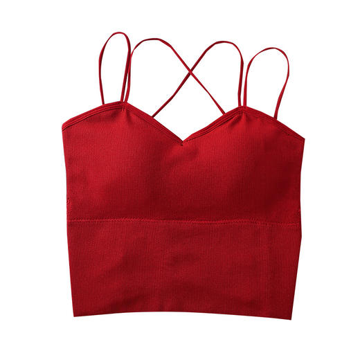 新款韩版无钢圈美背内衣女，内外兼修，交叉吊带背心防滑不勒身！性感镂空，抹胸聚拢防走光，无钢圈设计加持，舒适贴身，让你自信满满！ 商品图4