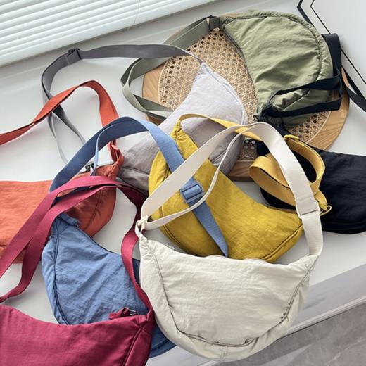 「U家同款！夏季多巴胺饺子包」新款简约小众包包 韩版斜挎单肩尼龙轻便箱包 商品图0