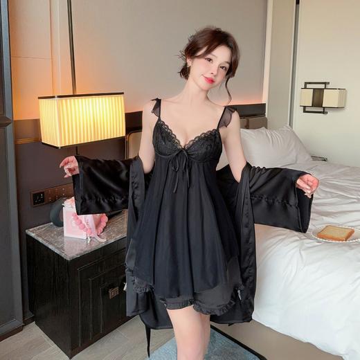 【仙气十足❗️超美蕾丝吊带连衣裙】舒适到像裸穿，穿上不想脱下来❗️性感镂空睡衣睡裙女夏季冰丝新款美背带胸垫家居服 商品图7