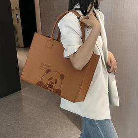 「买1送1！小h书同款」抖音同款美拉德可爱小熊毛毡大容量妈咪包通勤包手提袋箱包