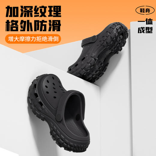 跨境爆款洞洞鞋增高鞋外穿防滑防臭踩屎感洞洞鞋男士厚底沙滩鞋 商品图2