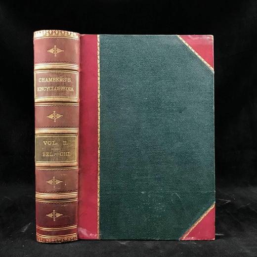 含中国内容！1880年 钱伯斯百科全书（卷2） 数百幅版画插图 真皮精装16开 商品图0