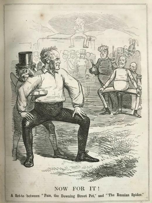 1855年 英国讽刺漫画杂志《笨拙》 数百幅插图 真皮精装16开 商品图12