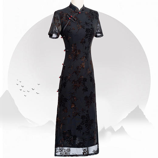 夏黑色旗袍新款年轻款，高端气质少女修身改良小个子KK2821 商品图1