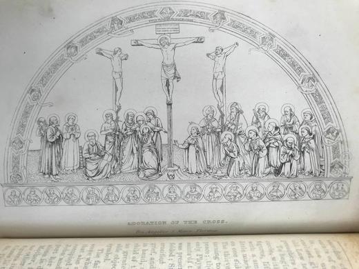 1892年 詹姆森夫人《基督史》（卷2） 160余幅版画插图 全犊皮（vellum）精装大32开 商品图11