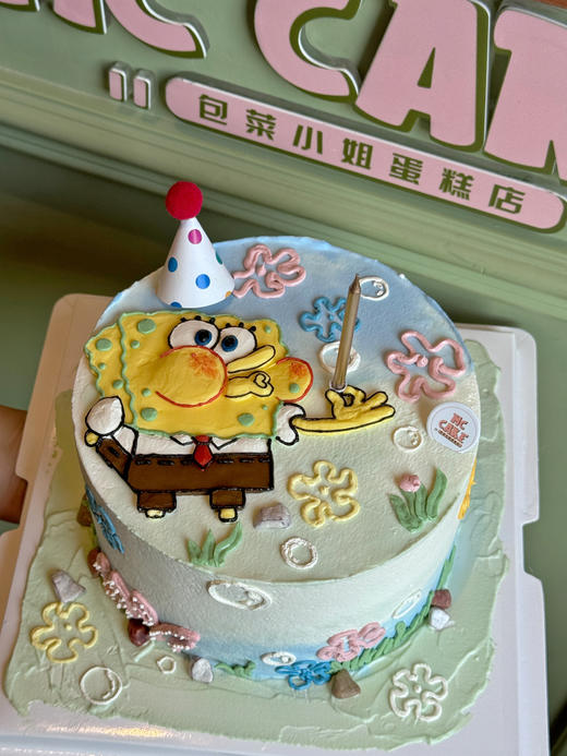 海绵宝宝吹蜡烛蛋糕 商品图0