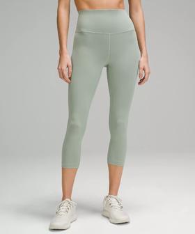 好折！lululemon Wunder 21"高腰leggings瑜伽裤 奶油抹茶色