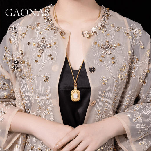 GAONAS 东方香水瓶经典高定金色项链10610XGO 商品图3