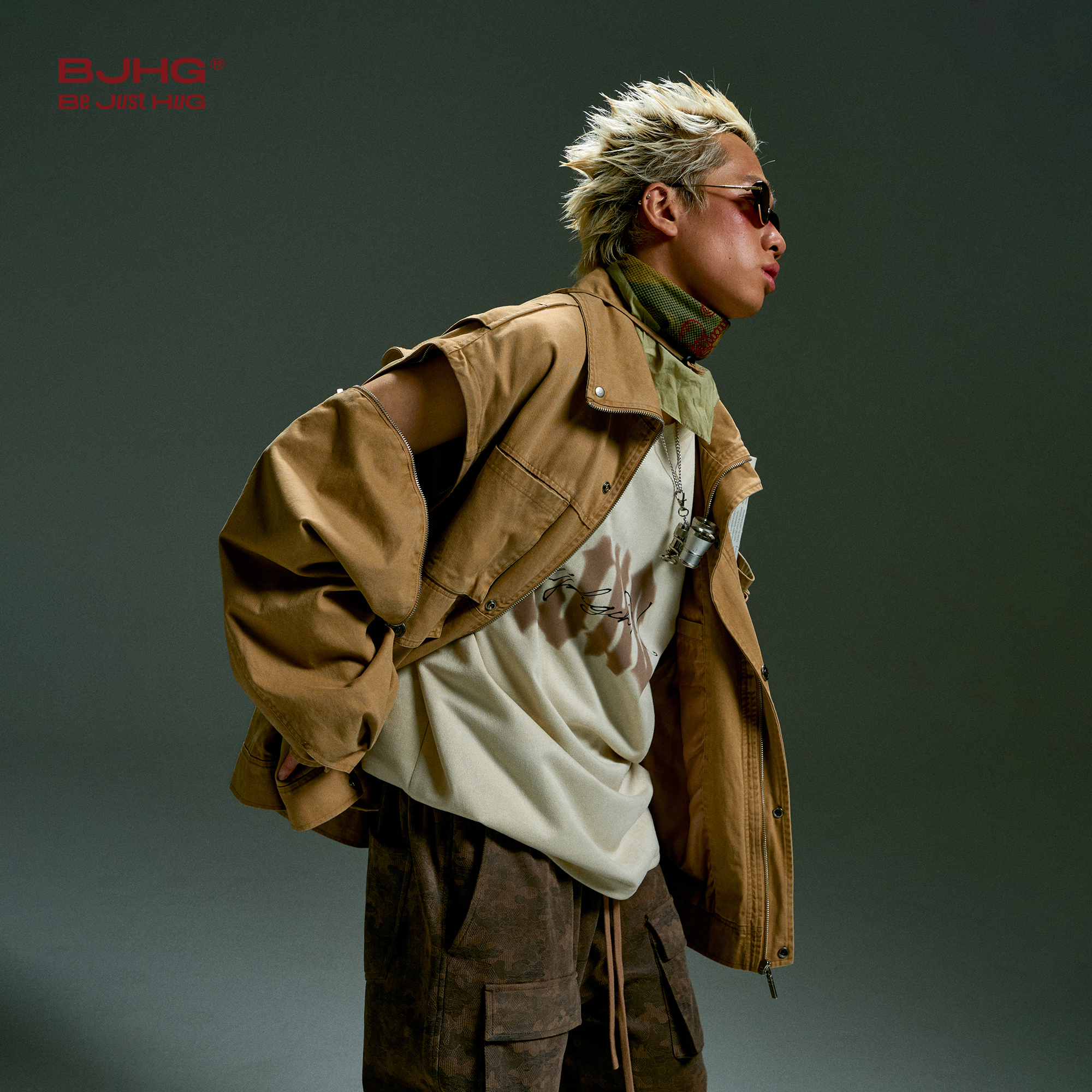 BJHG不计后果美式复古新款夹克秋季男款宽松重磅外套可拆工装马甲