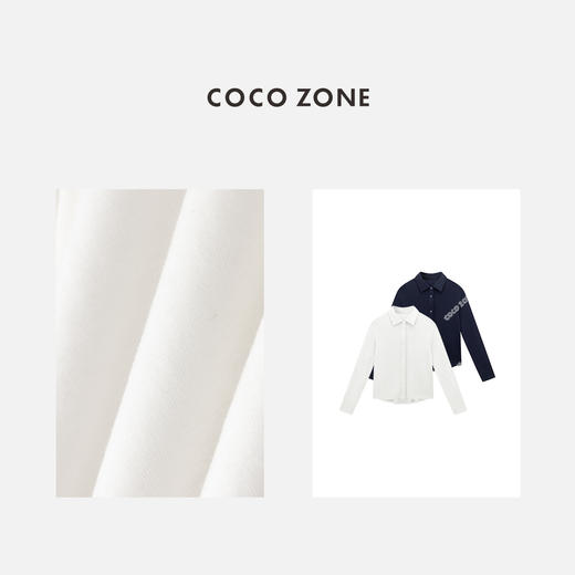 COCO ZONE 夏季简约翻领针织开衫气质单排扣上衣CC1B1501 商品图2