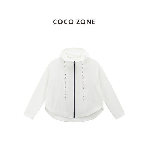 COCO ZONE 设计感撞色立领外套弧形下摆长袖上衣CC2B1181 商品图0