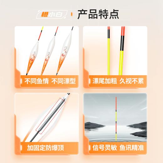 佳钓尼橙小白鲢鳙鱼漂高灵敏超醒目加粗尾大物浮漂鱼漂黑坑鲢鳙漂 商品图1