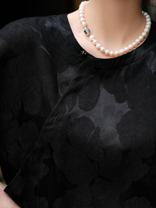 盛唐婧 |真丝冠乐皱烟墨上衣 商品图2