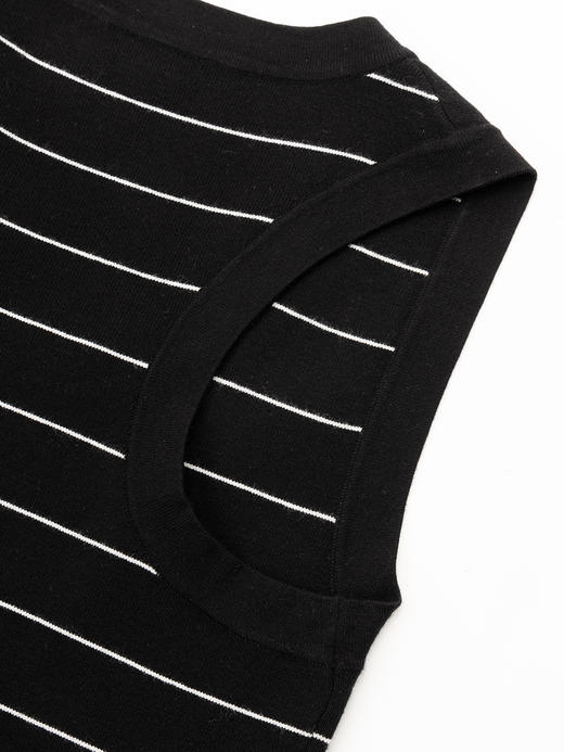 COCO ZONE 夏季U领条纹针织背心显瘦百搭无袖上衣CC2B0878 商品图7