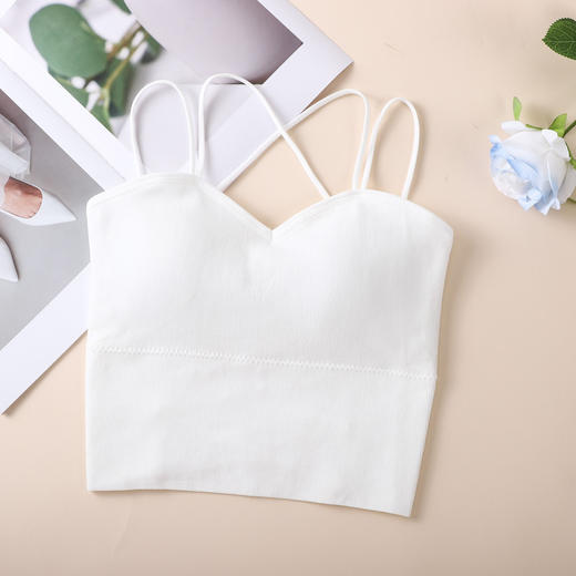 新款韩版无钢圈美背内衣女，内外兼修，交叉吊带背心防滑不勒身！性感镂空，抹胸聚拢防走光，无钢圈设计加持，舒适贴身，让你自信满满！ 商品图5