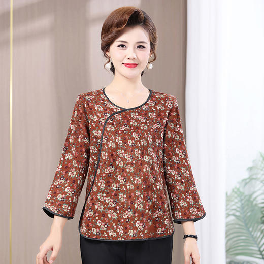 MC 2302-1旗袍气质中袖T恤显瘦小衫洋气复古唐装 商品图2