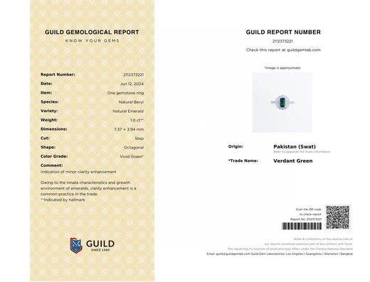 1ct 祖母绿戒指 商品图5