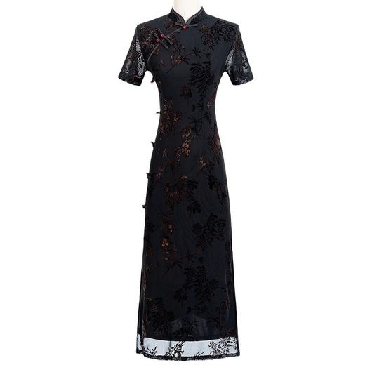 夏黑色旗袍新款年轻款，高端气质少女修身改良小个子KK2821 商品图4