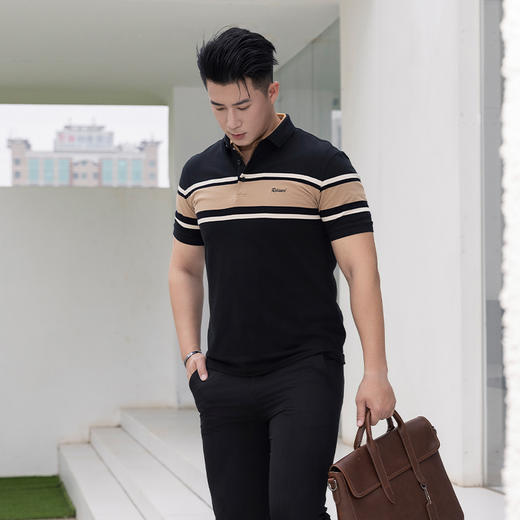 【新品上新】HX 夏季翻领短袖T恤Y102420046101POLO杉 商品图1