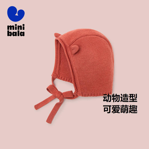 迷你巴拉秋季新款男女童可爱护耳帽宝宝保暖时髦复古针织帽子 商品图1