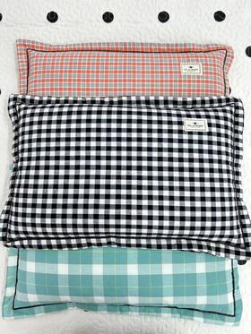 水洗棉方格学生枕