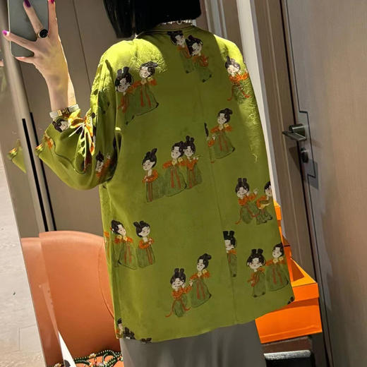 KDS-2513新中式国风人丝香云纱小唐人印花上衣南油高端女装夏季宽松T恤 商品图4