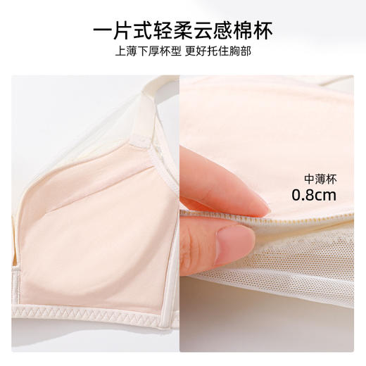 【商场同款】熳洁儿 云之羽系列大胸显小文胸薄杯棉感随心裁简约时尚BC杯24201517 商品图3