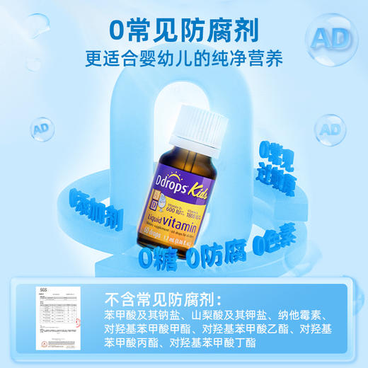 【跨境商品】Ddrops滴卓思婴幼儿维生素D3，AD 400iu600iu 不支持7天无理由，介意慎拍！ 商品图7