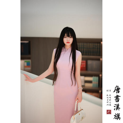 【夕岚】简约气质粉无袖素雅改良旗袍新中式 商品图1