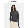 SELFWHO天然绵羊毛针织衫打底衫女秋季2024新款圆领纯色内搭上衣 商品缩略图2
