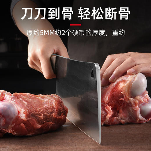 【传统匠心工艺！锤纹锻打砍骨刀】手工制作，锋利不崩口，加厚大刀身，让砍骨更轻松给力，中式两用刀不锈钢超锋利厨房刀L 商品图2