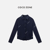 COCO ZONE 夏季简约翻领针织开衫气质单排扣上衣CC1B1501 商品缩略图1