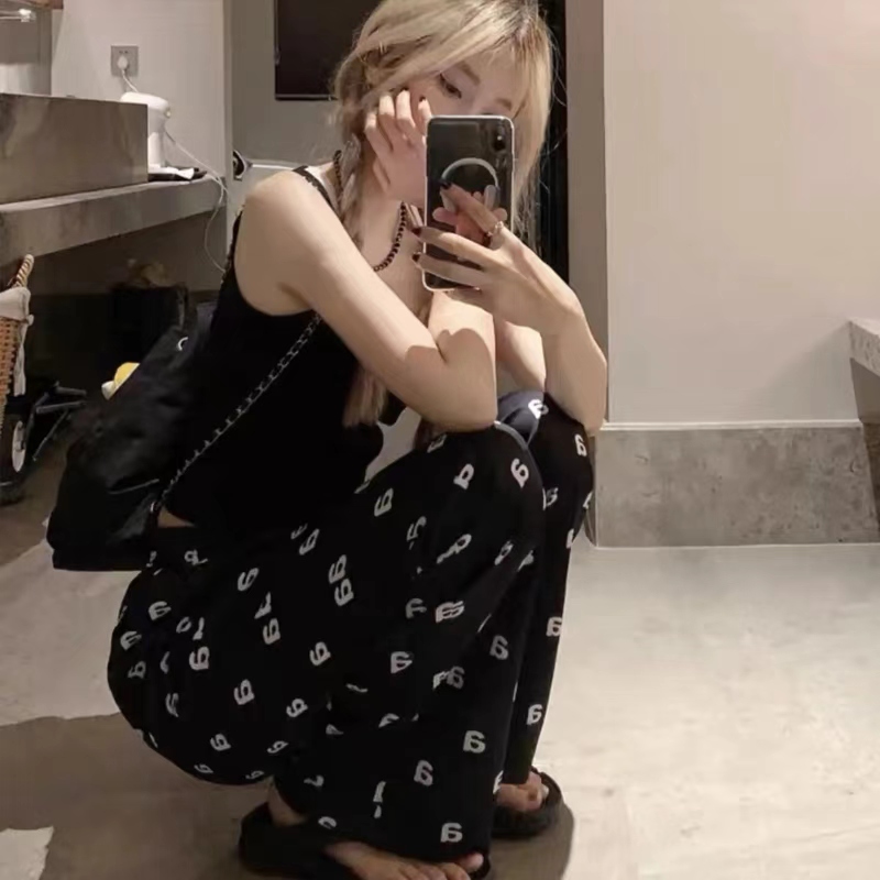 棉绸女士时尚可外穿可家居宽松休闲阔腿裤防蚊裤0184